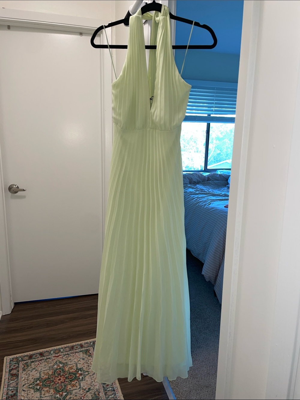 Light Green Halter Pleated Maxi Dress from Abercrombie